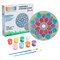 11 Piece Paint Your Own Flower Stepping Stone Kit with 8 Paint Colors, 2 Brushes, 1 Flower Rock (10 In)